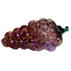 Handblown Pearlized Pink Art Glass Grape Cluster